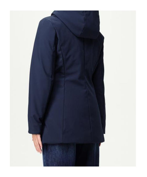 Woolrich Hooded Long Sleeve Quilted Parka Coat In Blue