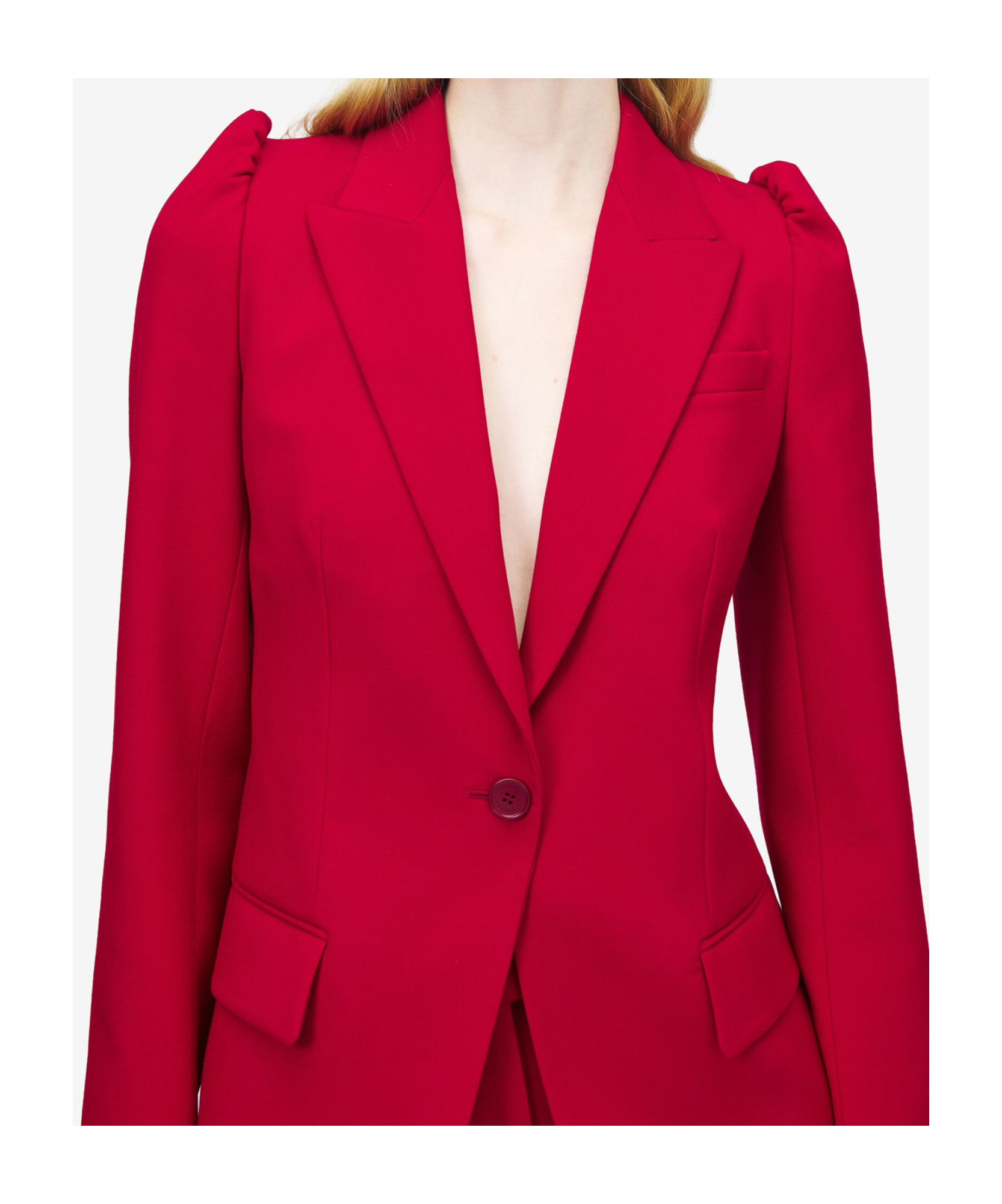 Alexander Mcqueen Women's Single-breasted Jacket In Crimson In Pink