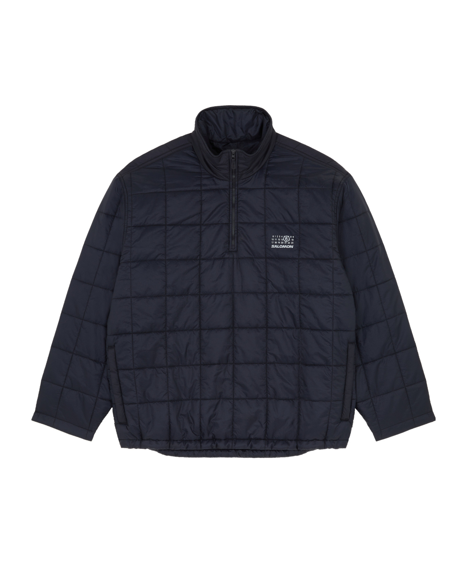 Mm6 Maison Margiela Quilted Jacket With High Collar And Cuffs In Blue
