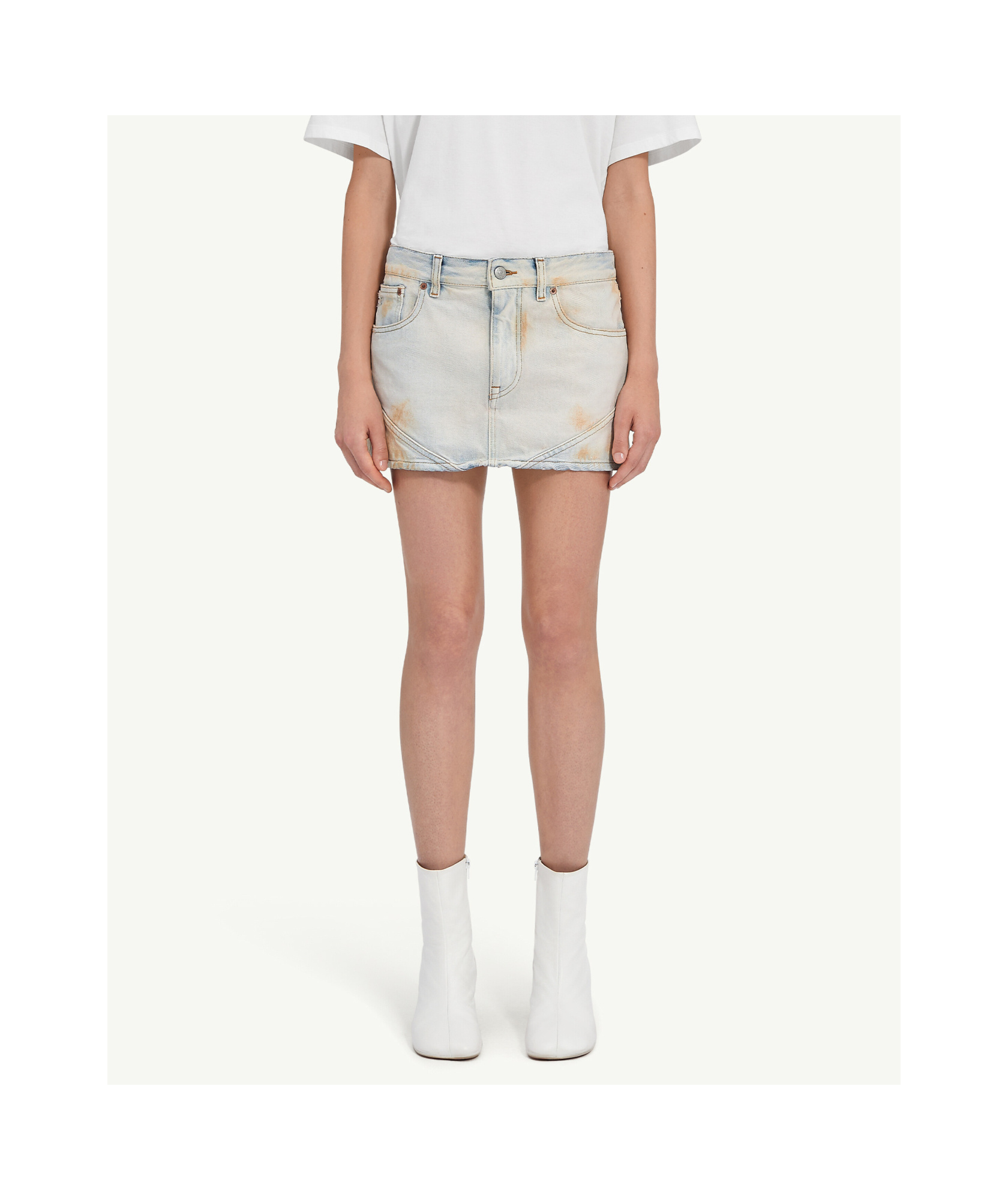 Mm6 Maison Margiela Logo-patch Mini Skirt In White