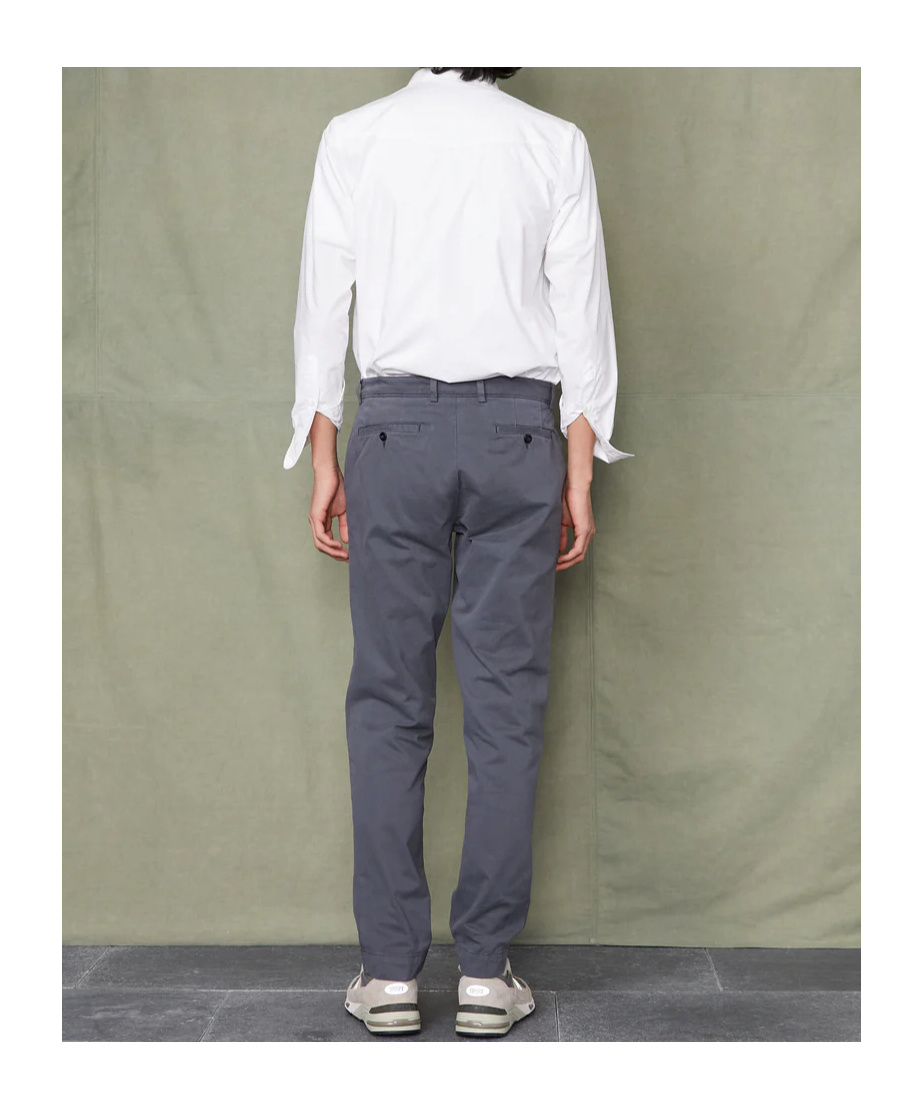 Officine Generale Button-fastening Chino Trousers In Gray