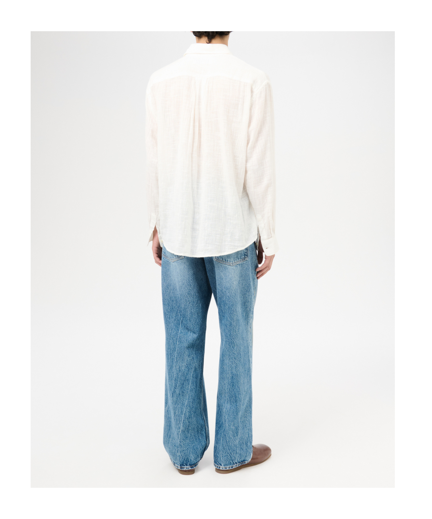 Our Legacy Off-white Coco Shirt With Point Collar And Mother Of Pearl Buttons In White