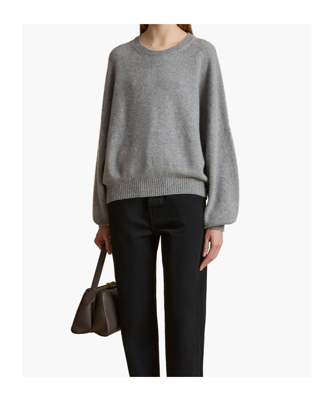 Khaite Margaux Cashmere Crewneck Sweater In Gray