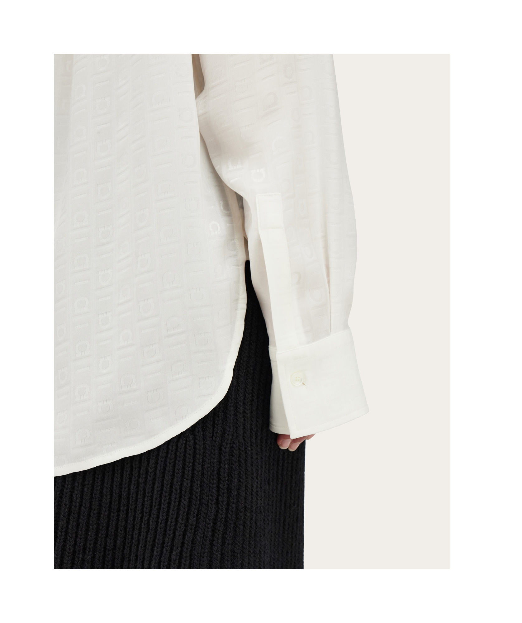 Ferragamo Gancini-print Shirt In White