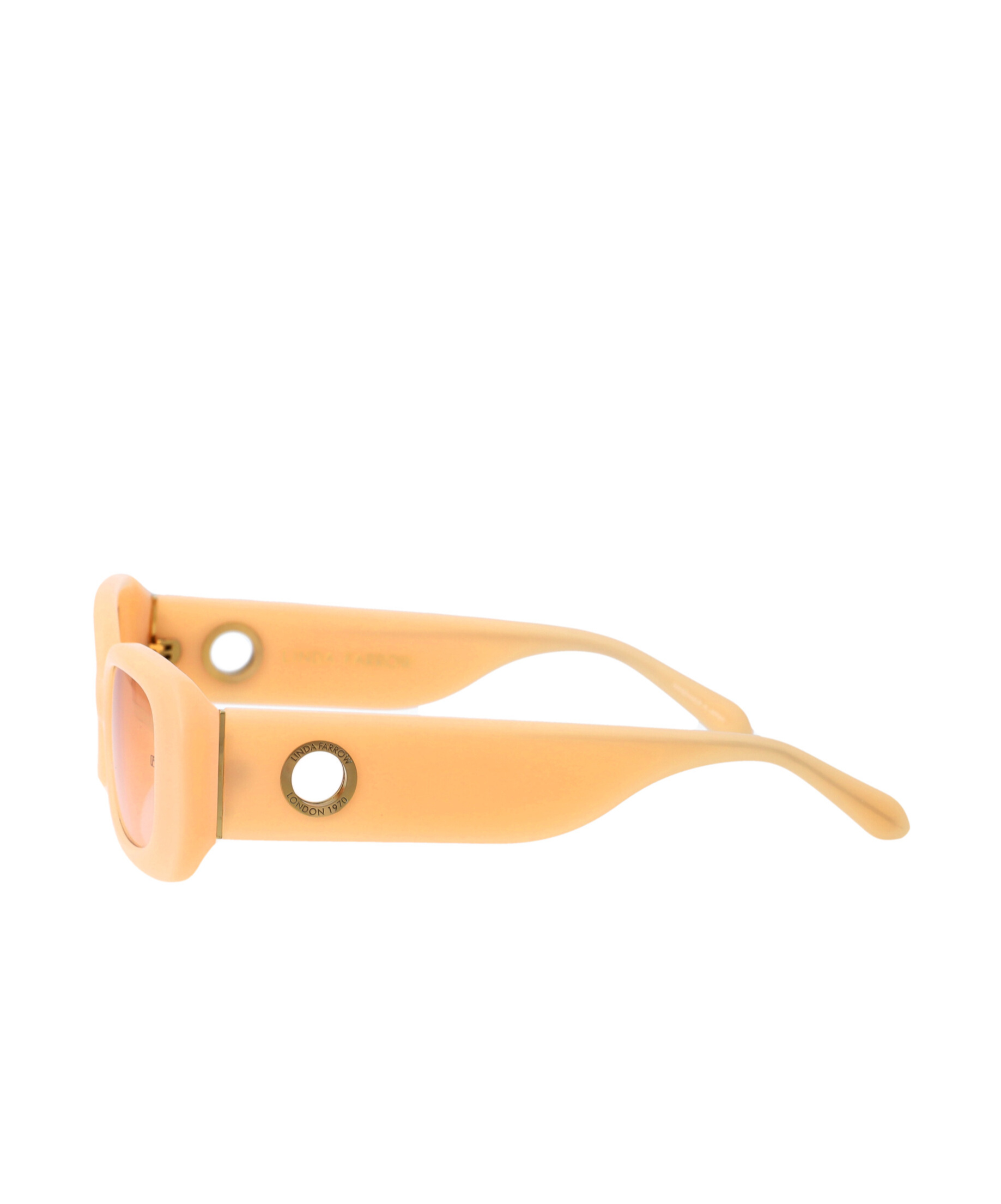Linda Farrow Rectangular Frame Sunglasses In Nude