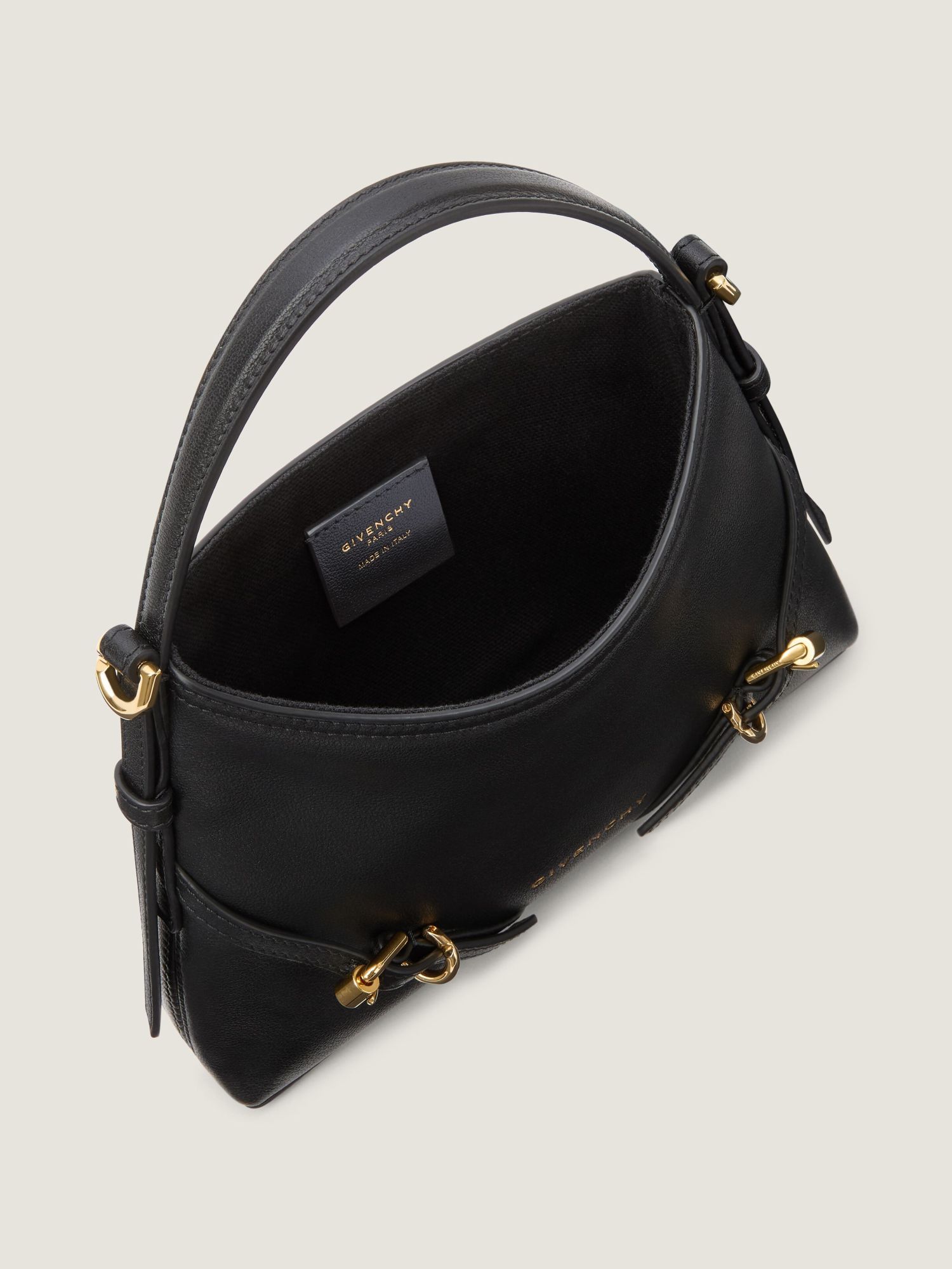 Givenchy Voyou Nano Grained-leather Top Handle Bag In Black