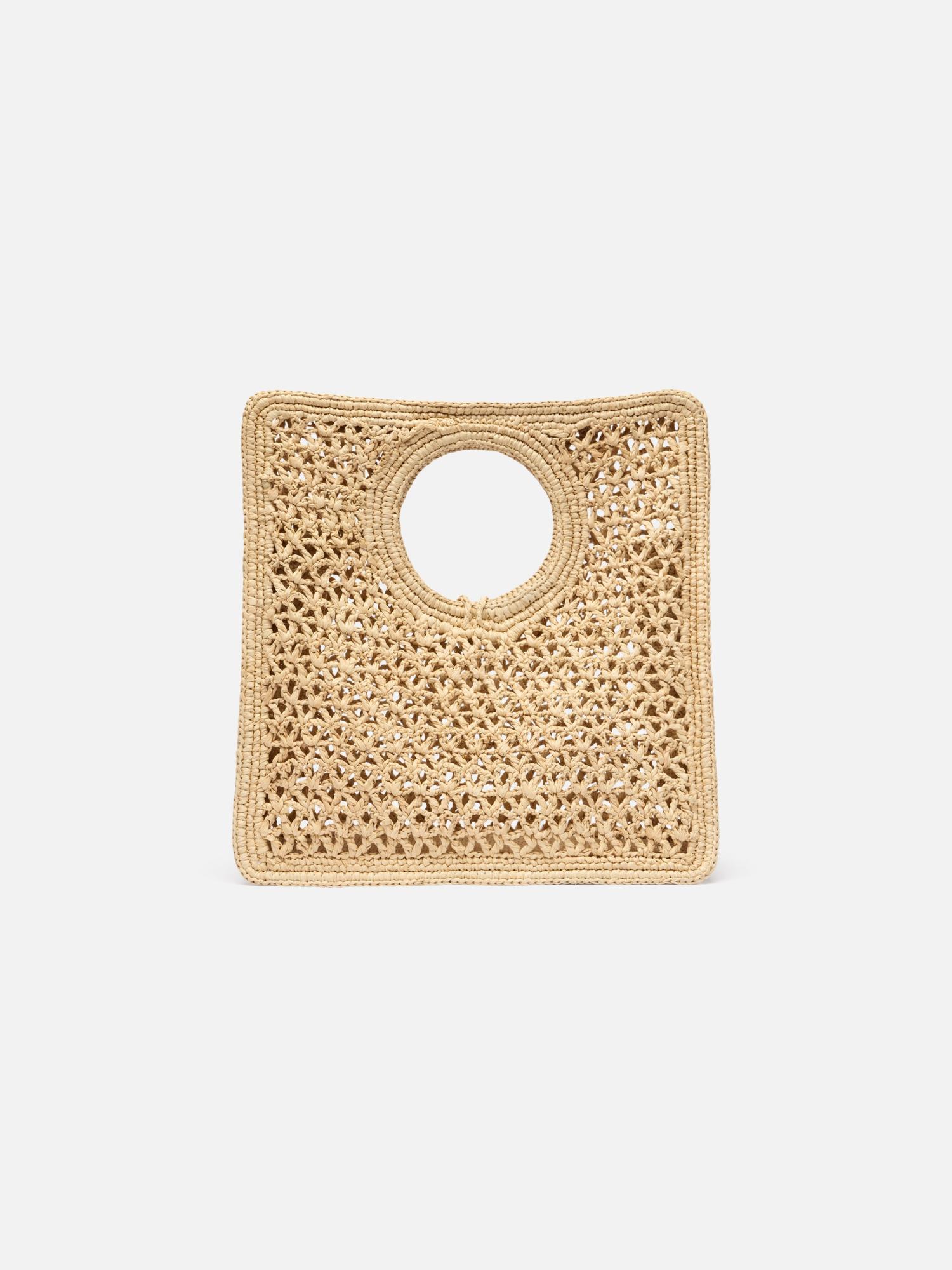 Jacquemus Small The Spiaggia Circular-handle Crochet Tote Bag In Brown