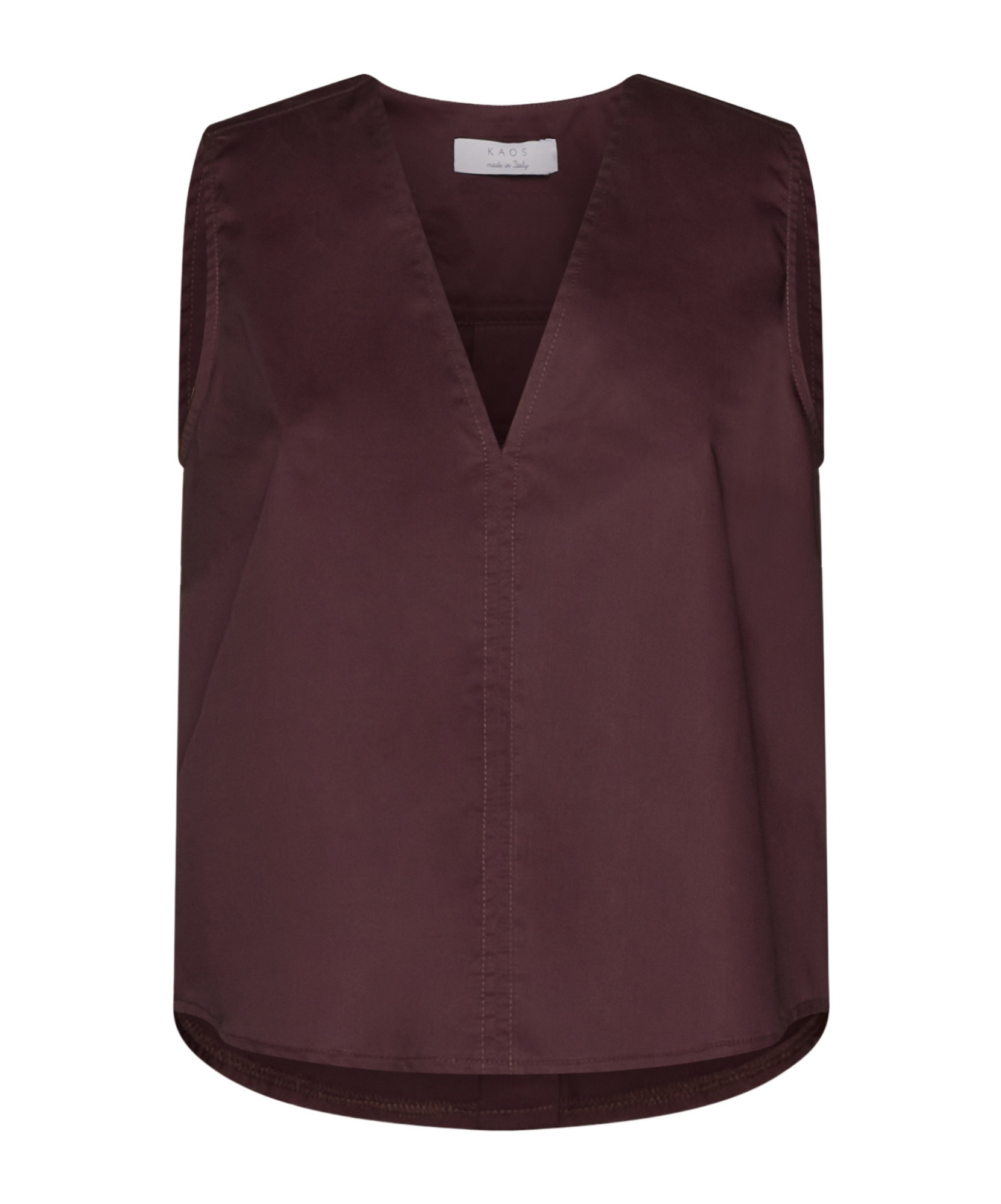 Kaos Button-back Sleeveless Blouse In Brown