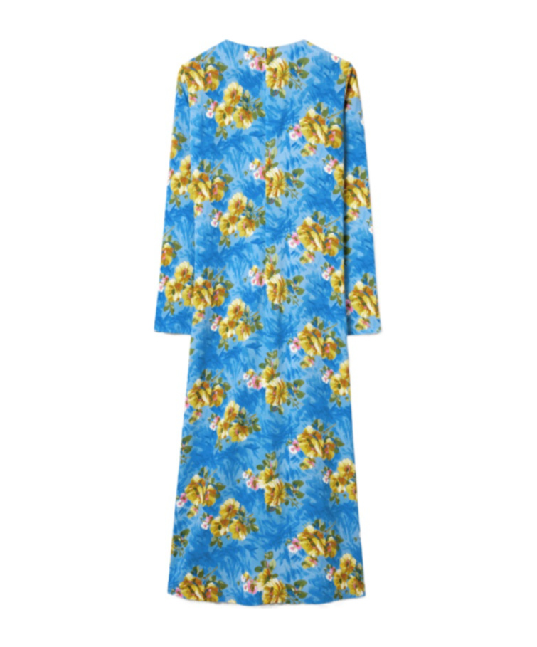 La Doublej Long-sleeve Floral-print Maxi Dress In Multi