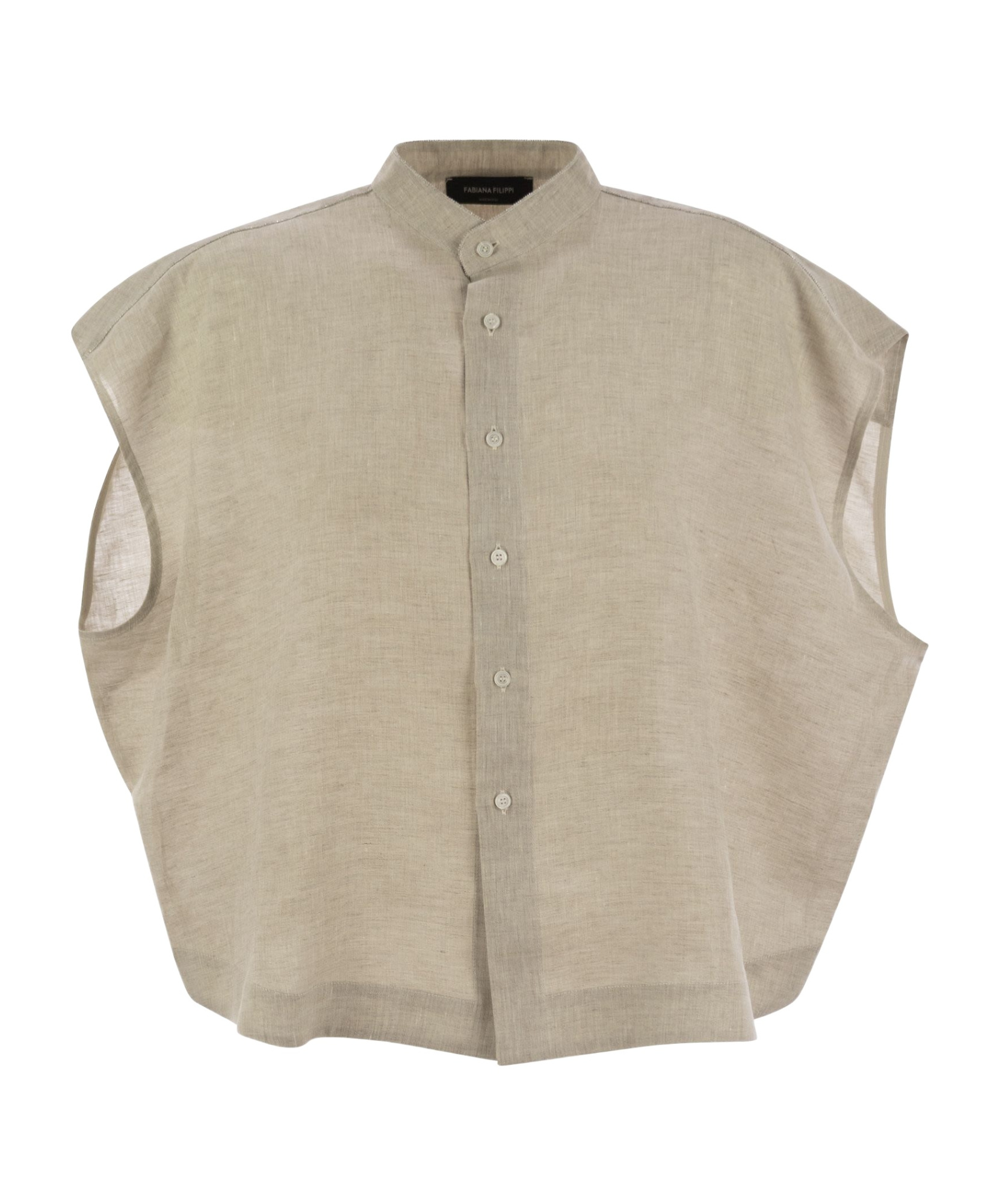 Fabiana Filippi Stand-up Collar Shirt In Nude