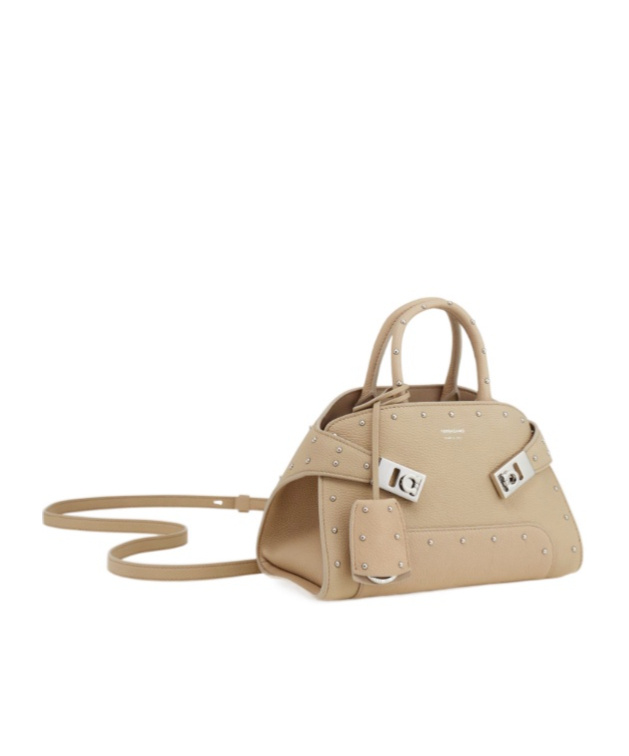 Ferragamo Large Hug Tote With Spike Embellished In Multi