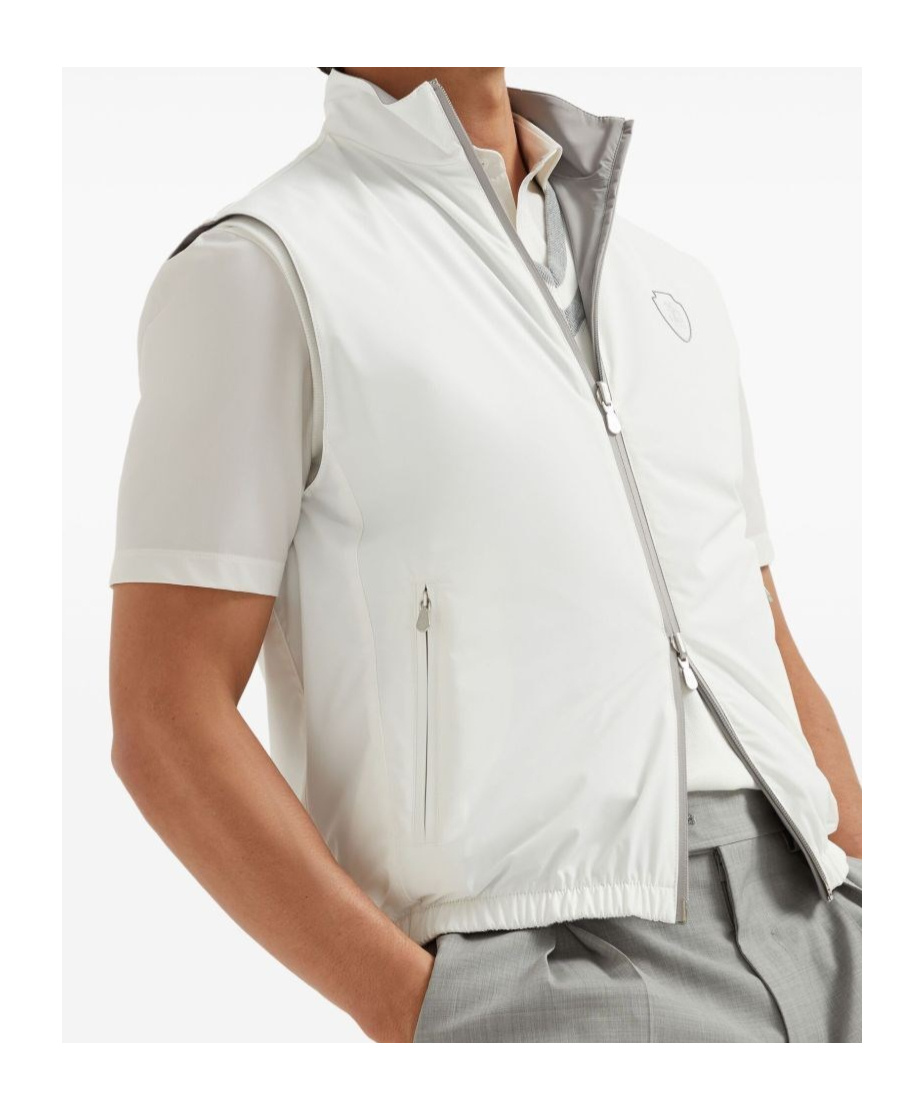 Brunello Cucinelli Zippered Vest In White
