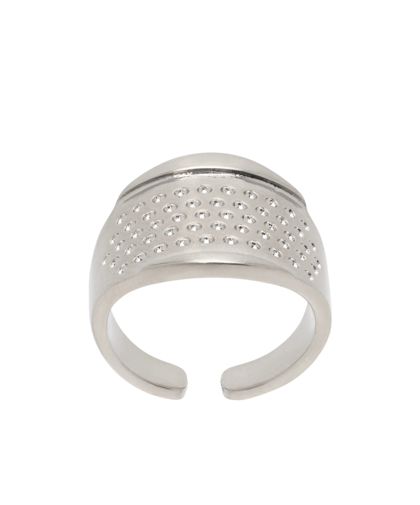 Mm6 Maison Margiela Metal Thimble Open Design Ring In White