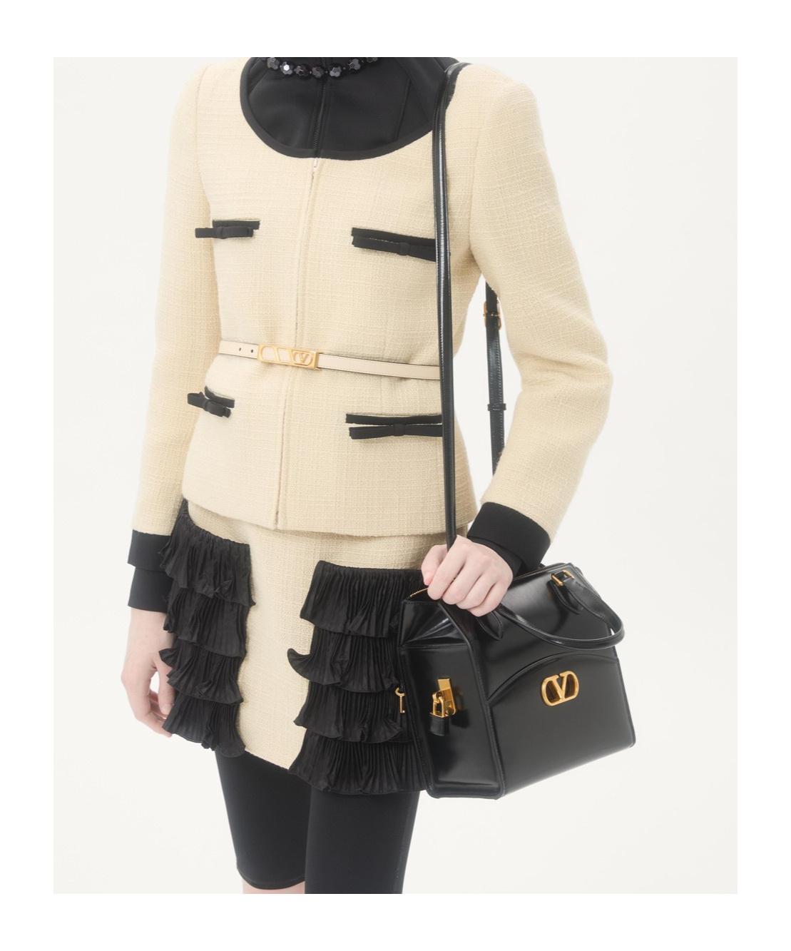 Valentino Garavani  Garavani Vain-case Bowling Bag In Shiny Calfskin Woman Black Uni In Black