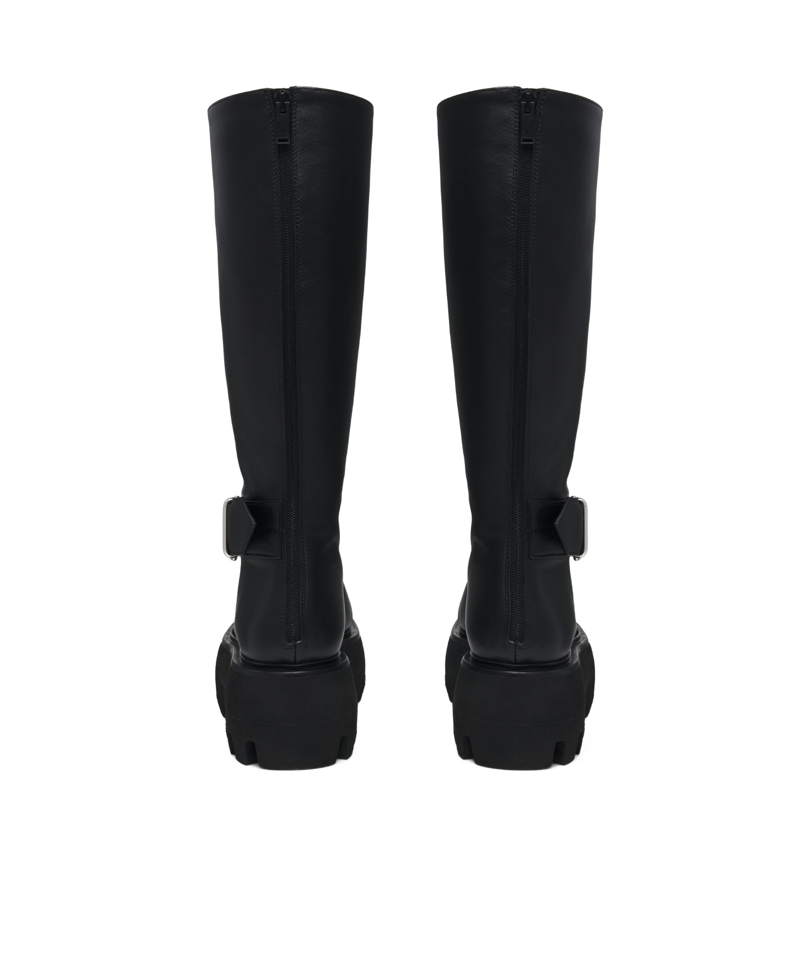 Alexander Mcqueen Leather Knee-high Boots In Black
