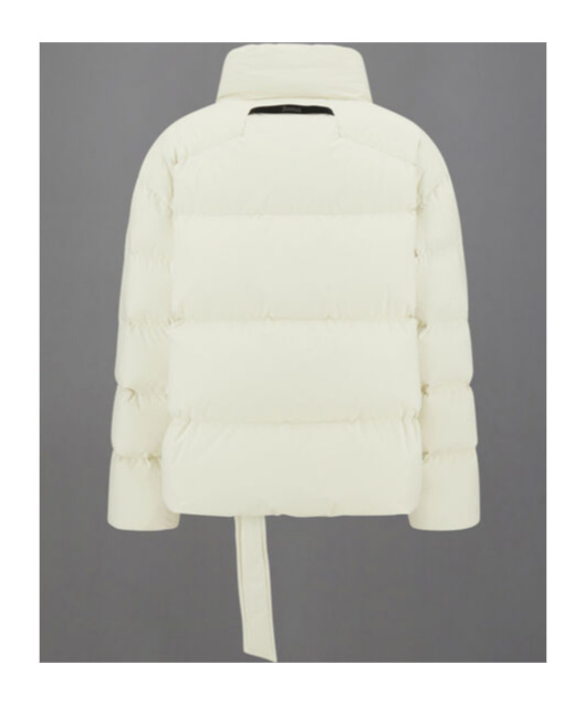 Herno Belted High Neck Puffer Jacket In White