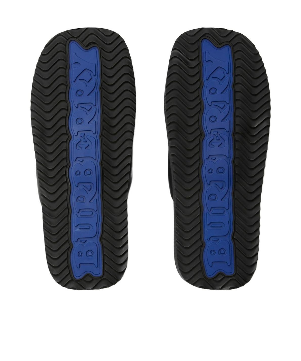 Burberry Knight Motif Ekd Slab Leather Slides In Black