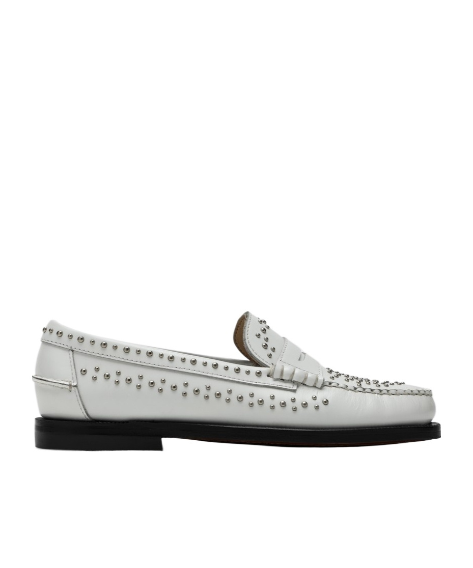 Sebago Classic Dan Loafer White With Studs