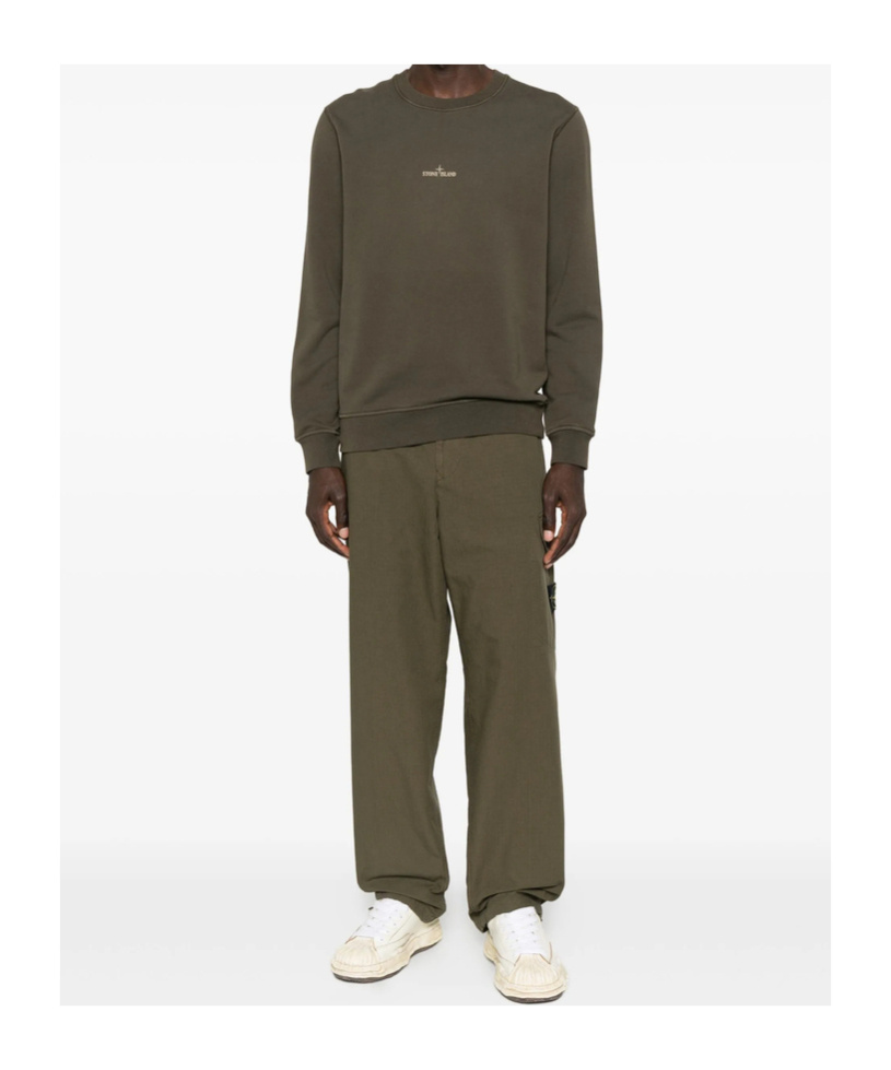 Stone Island Cargo-pocket Cotton Trousers In Green