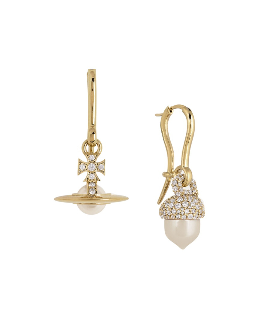 Vivienne Westwood Lucille Orb Drop Earrings In Brown