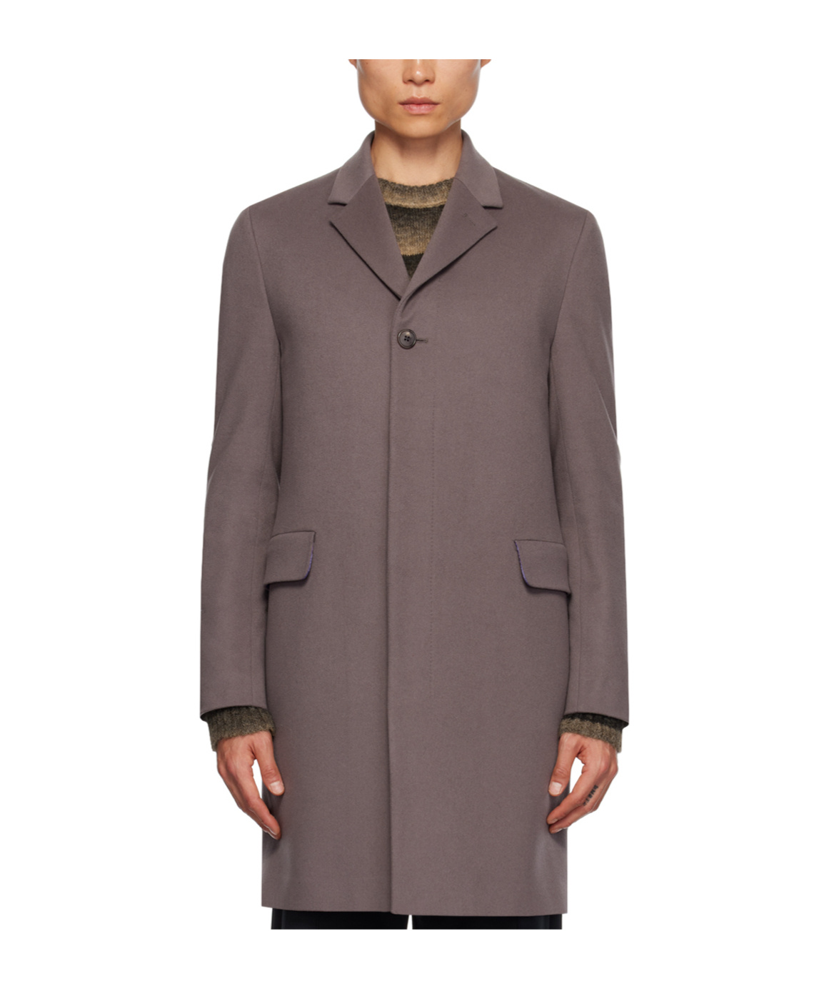 Paul Smith Gray Gents Coat In Black