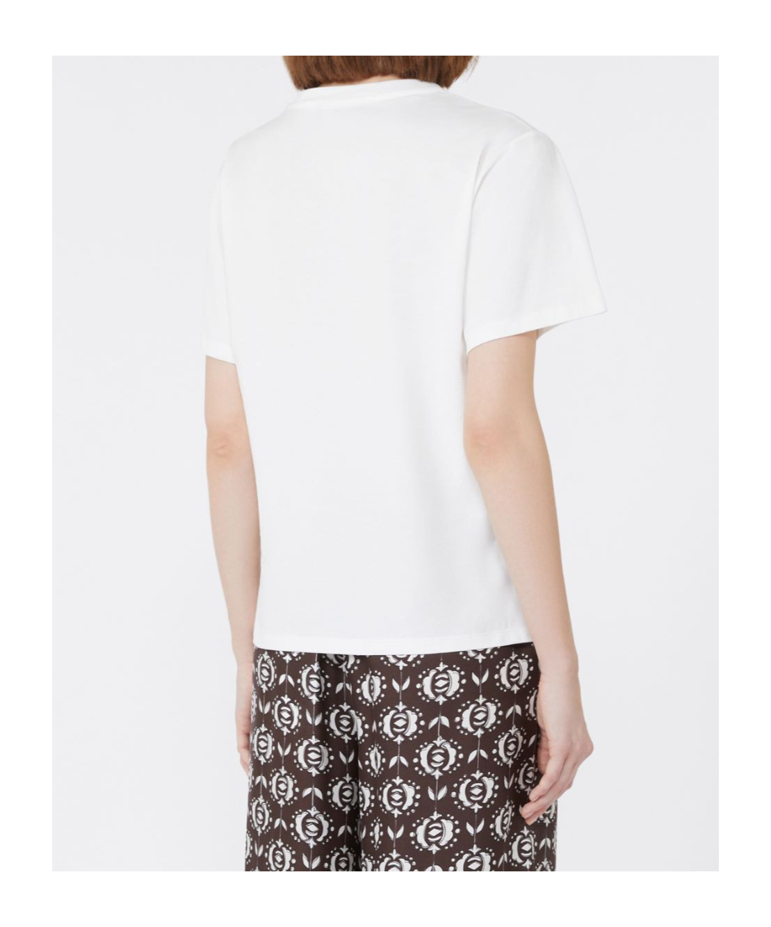 Weekend Max Mara Butterfly Logo Embroidered Crewneck T-shirt In White