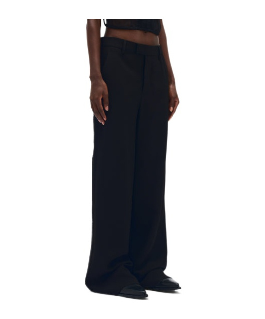 Ann Demeulemeester Low Rise Wide Leg Pants In Black