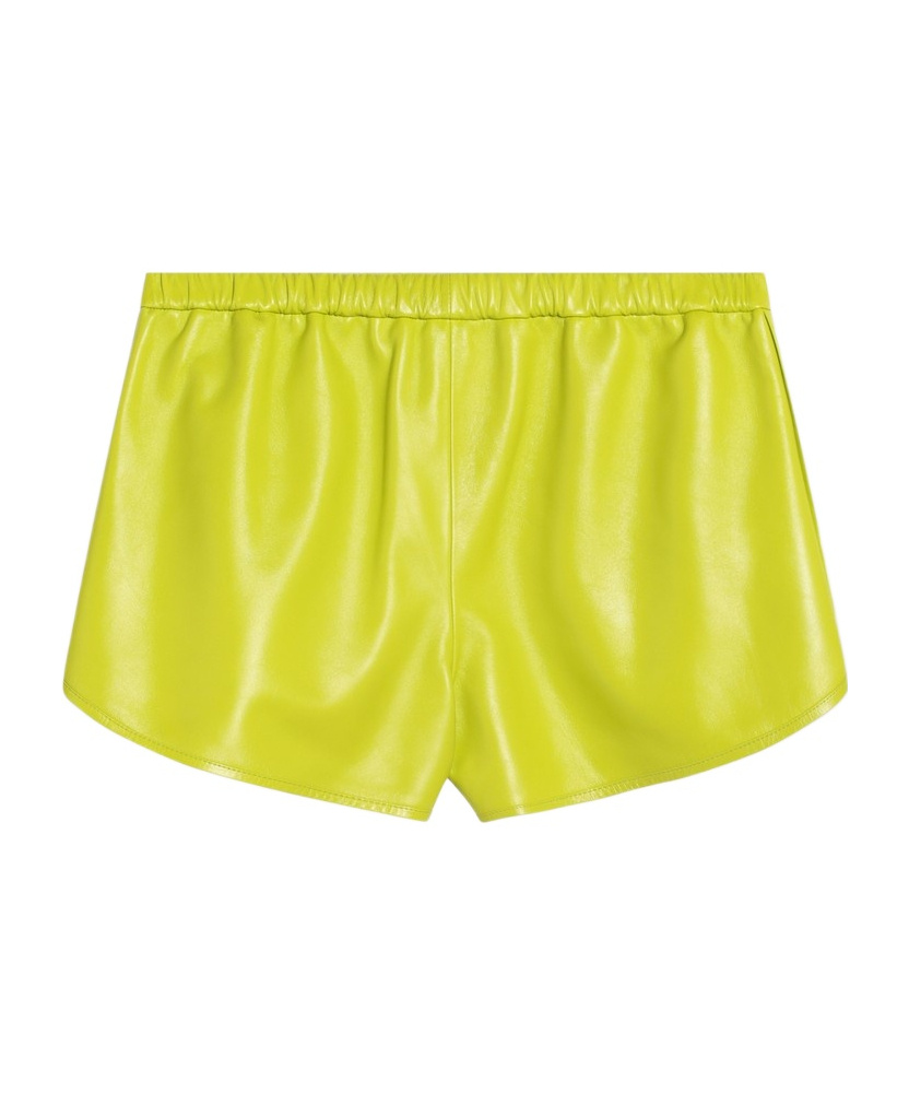 Shop Gucci Shorts In Leather In Yellow