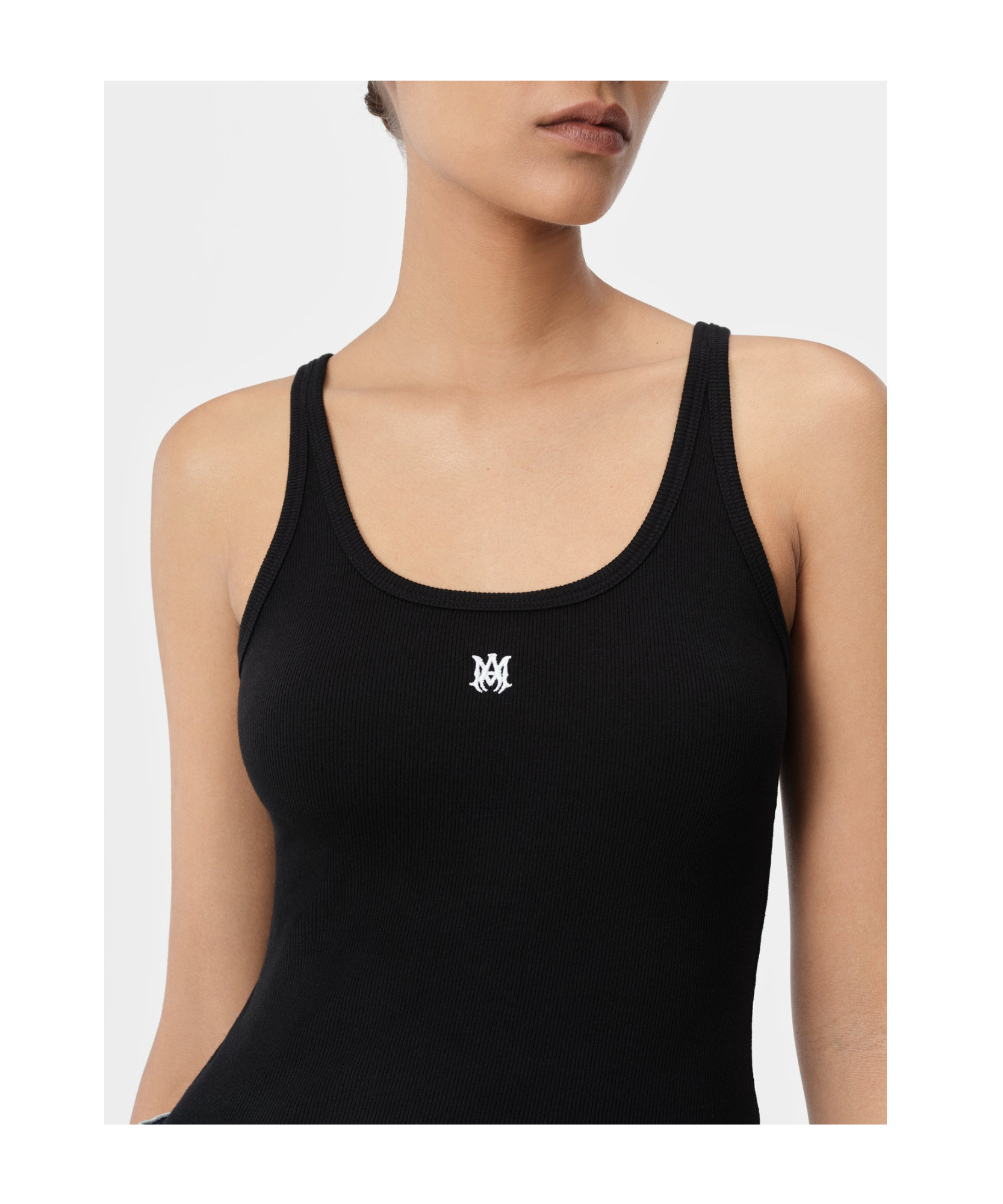 Amiri Ma Embroidered Rib Vest In Black
