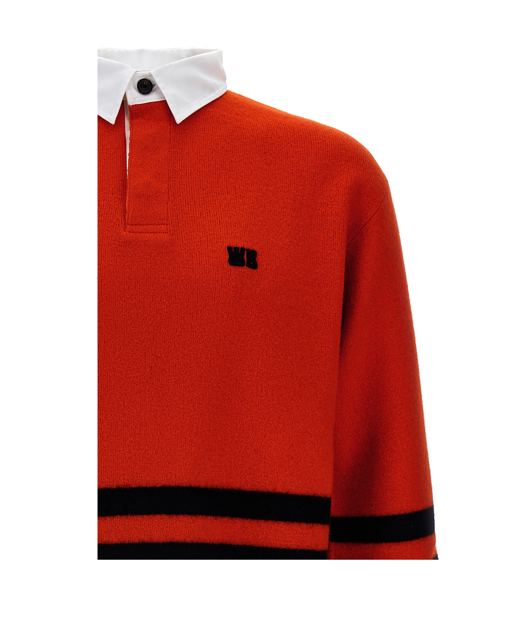 Shop Wales Bonner Cypher Polo Sweater In Red