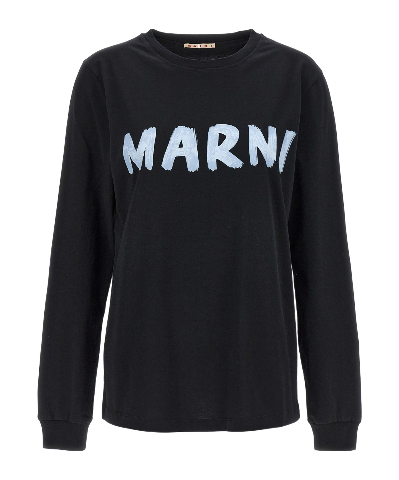 Marni Crew Neck Long Sleeves T-shirt In Black