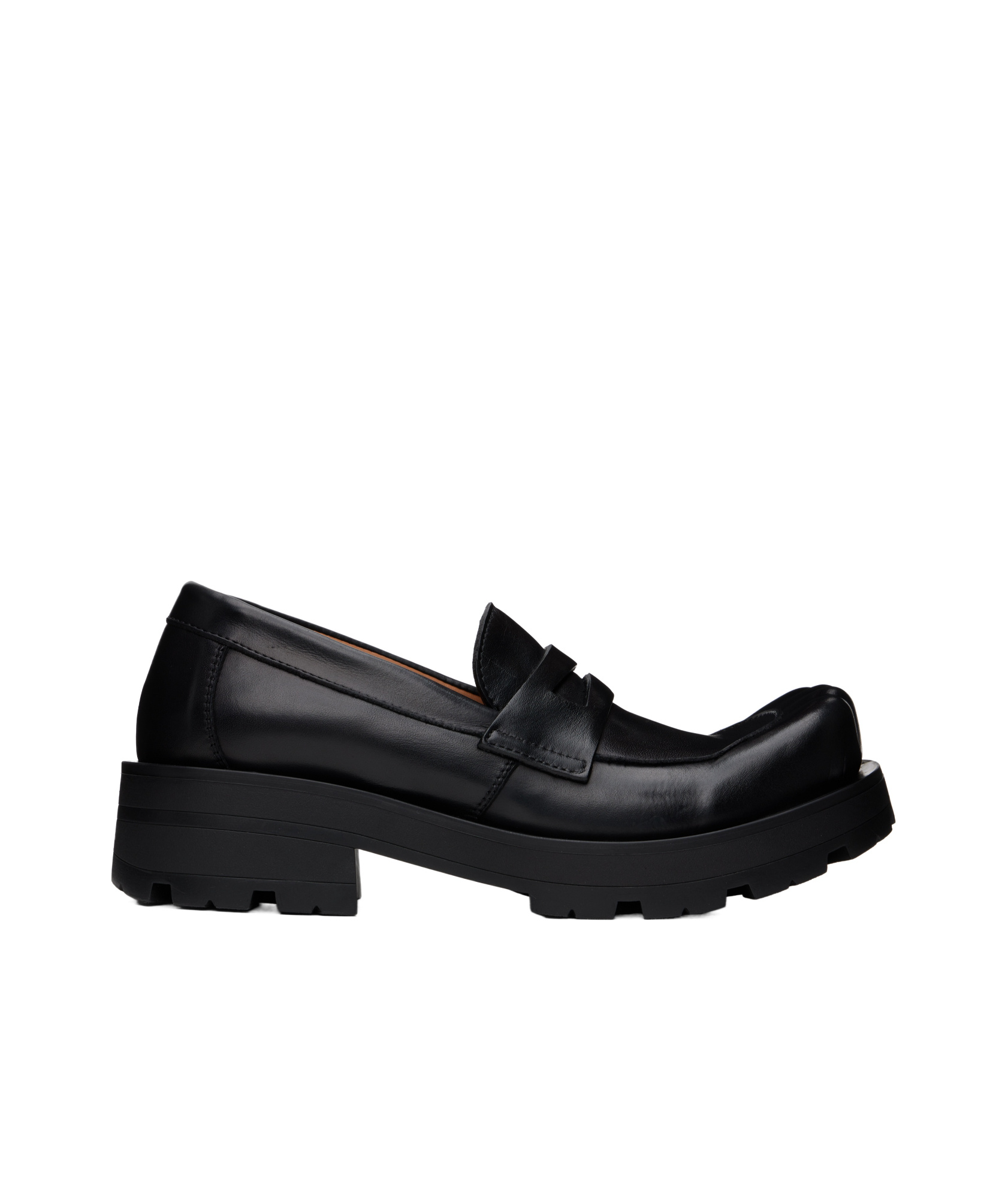 Charles Jeffrrey Loverboy Square Head Loafer Shoes In Black