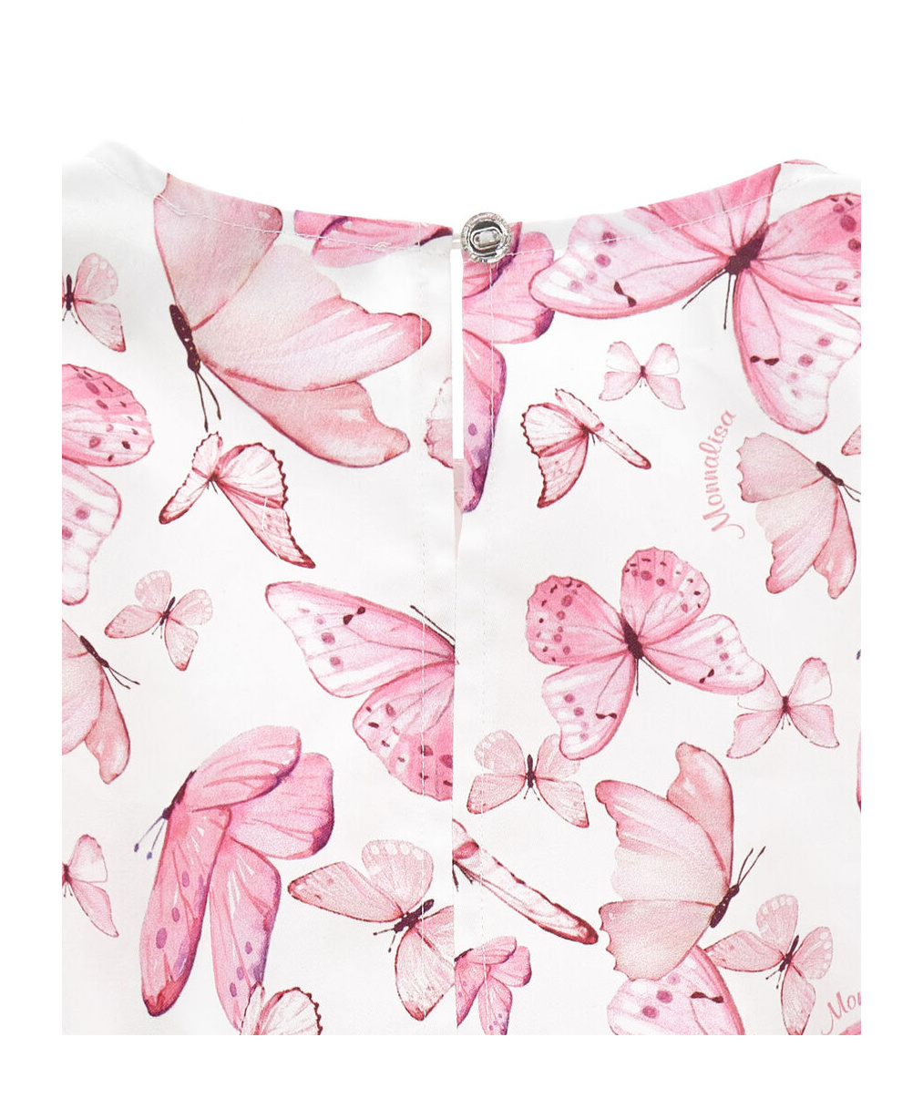 Monnalisa Butterfly-print Blouse In White