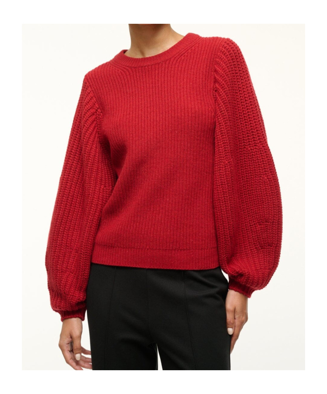 Staud Long-sleeved Sweater In Red