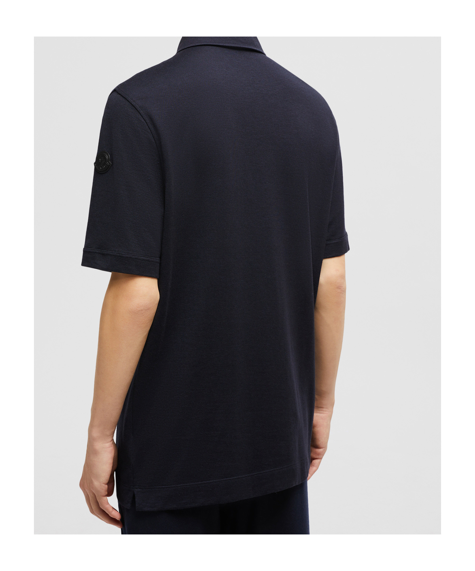 Moncler Short-sleeved Polo Shirt In Blue