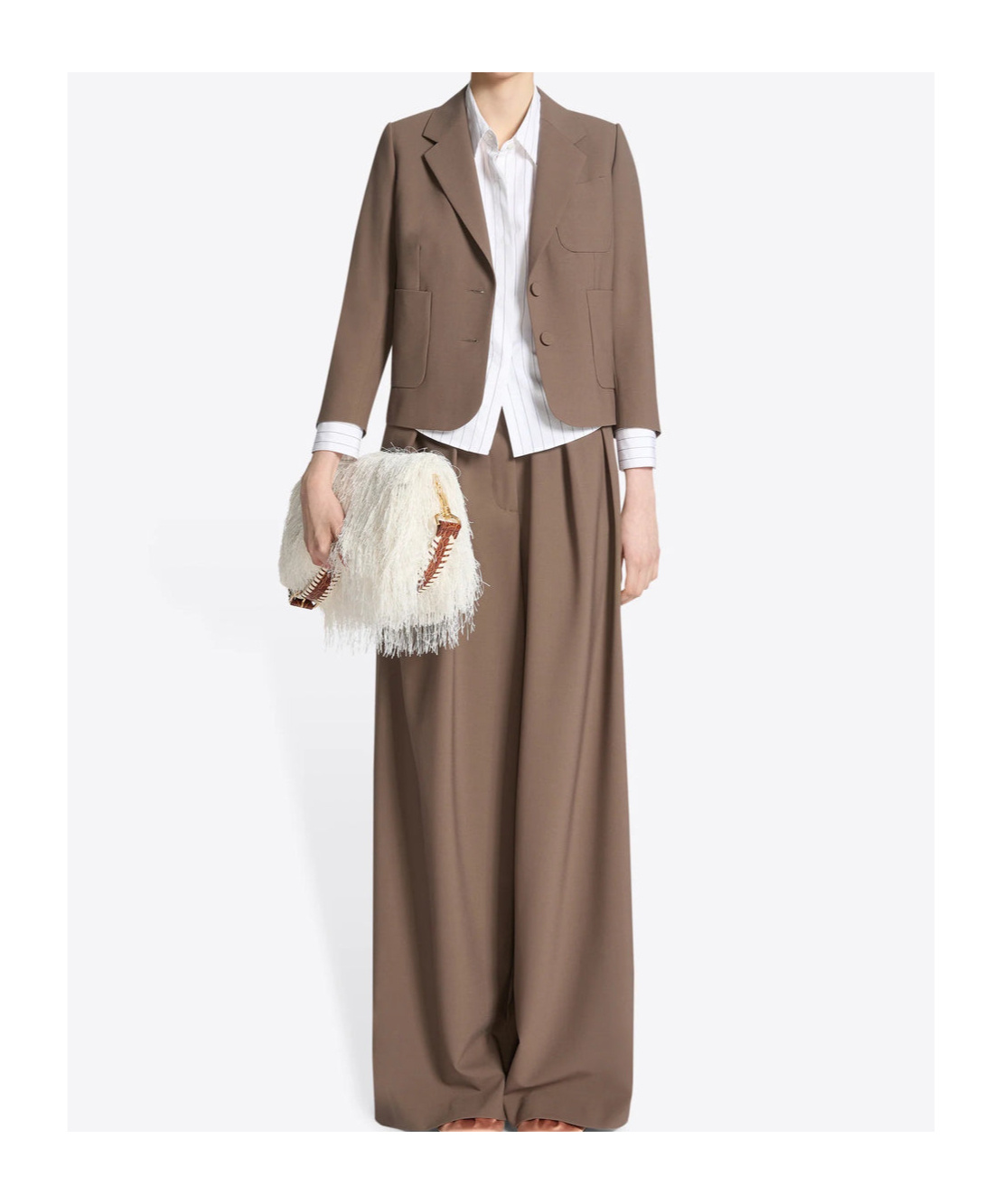 Dries Van Noten Long-sleeved Suit Jacket In Brown