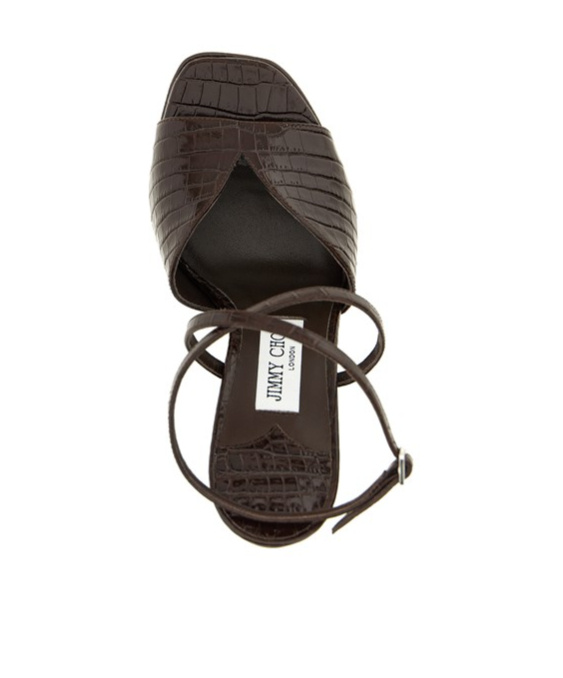 Jimmy Choo Karli 125 Croc-effect Platform Sandals In Black
