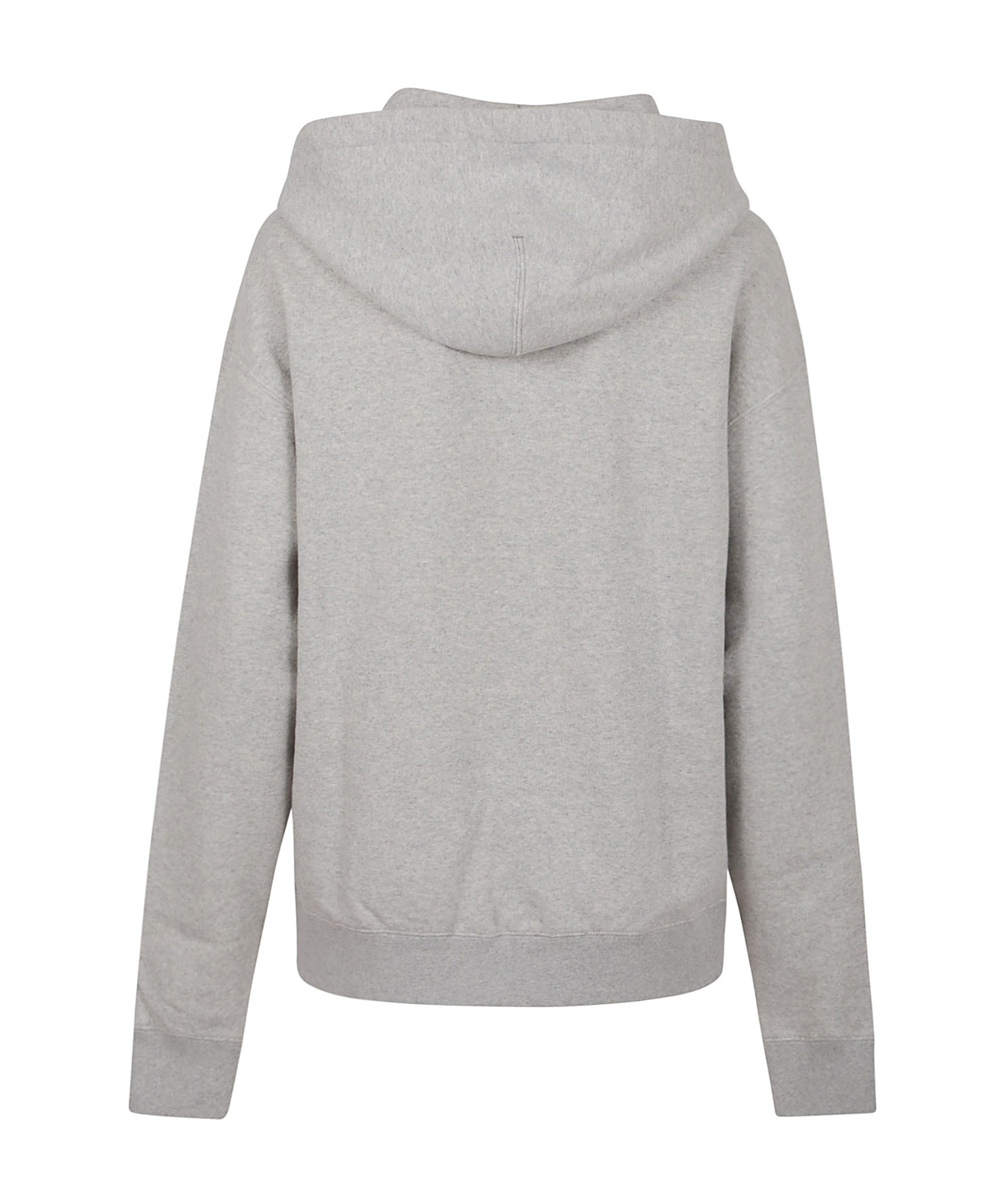Jil Sander Pure Cotton Sweatshirt With Contrasting Drawstring Hood In Gray