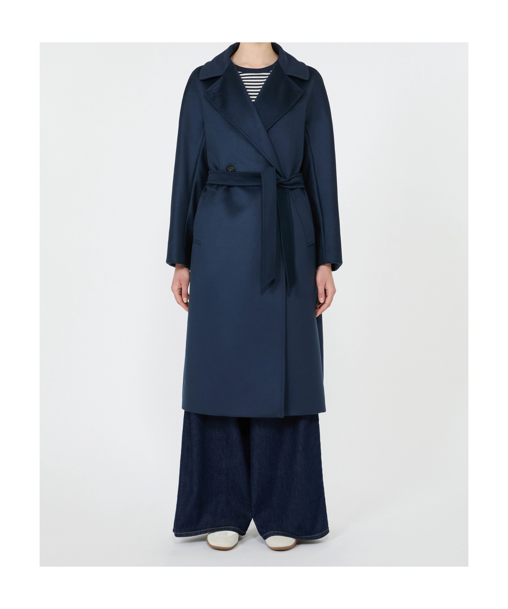 Weekend Max Mara Double Breasted Coat In Blue
