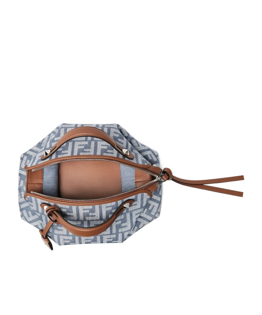 Fendi Blue Denim-effect Ff Jacquard Bag