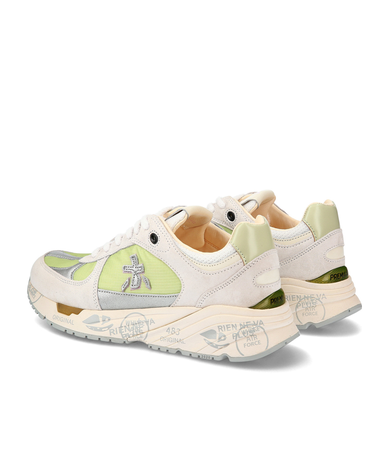 Premiata Round Head Fastened With Low-top Casual Sneakers In White