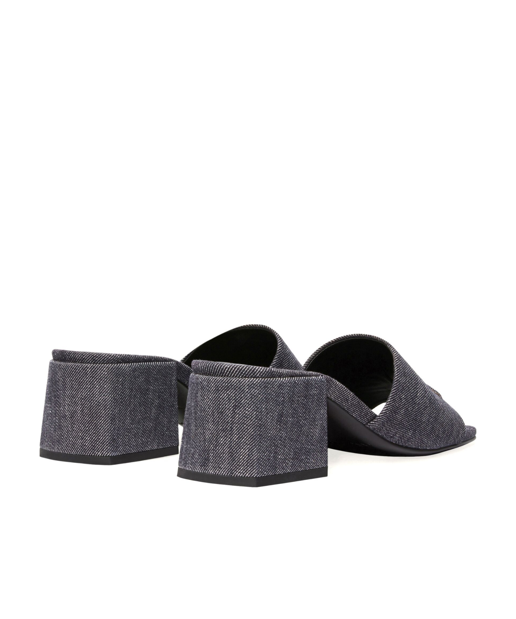 Courrèges Block Heel Sandals Embroidered Detail In Black
