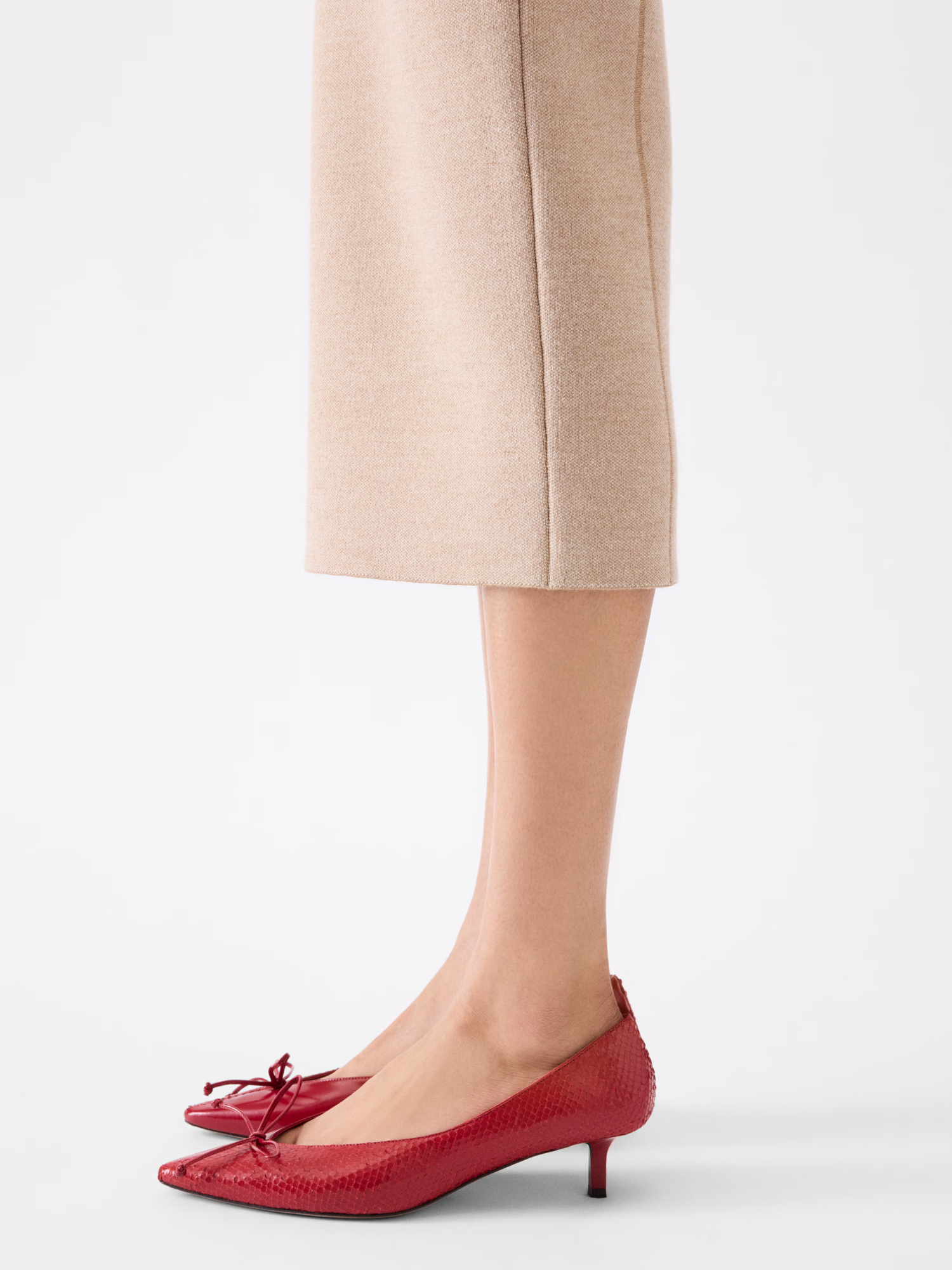 Jacquemus Knitted Pencil Skirt In Nude