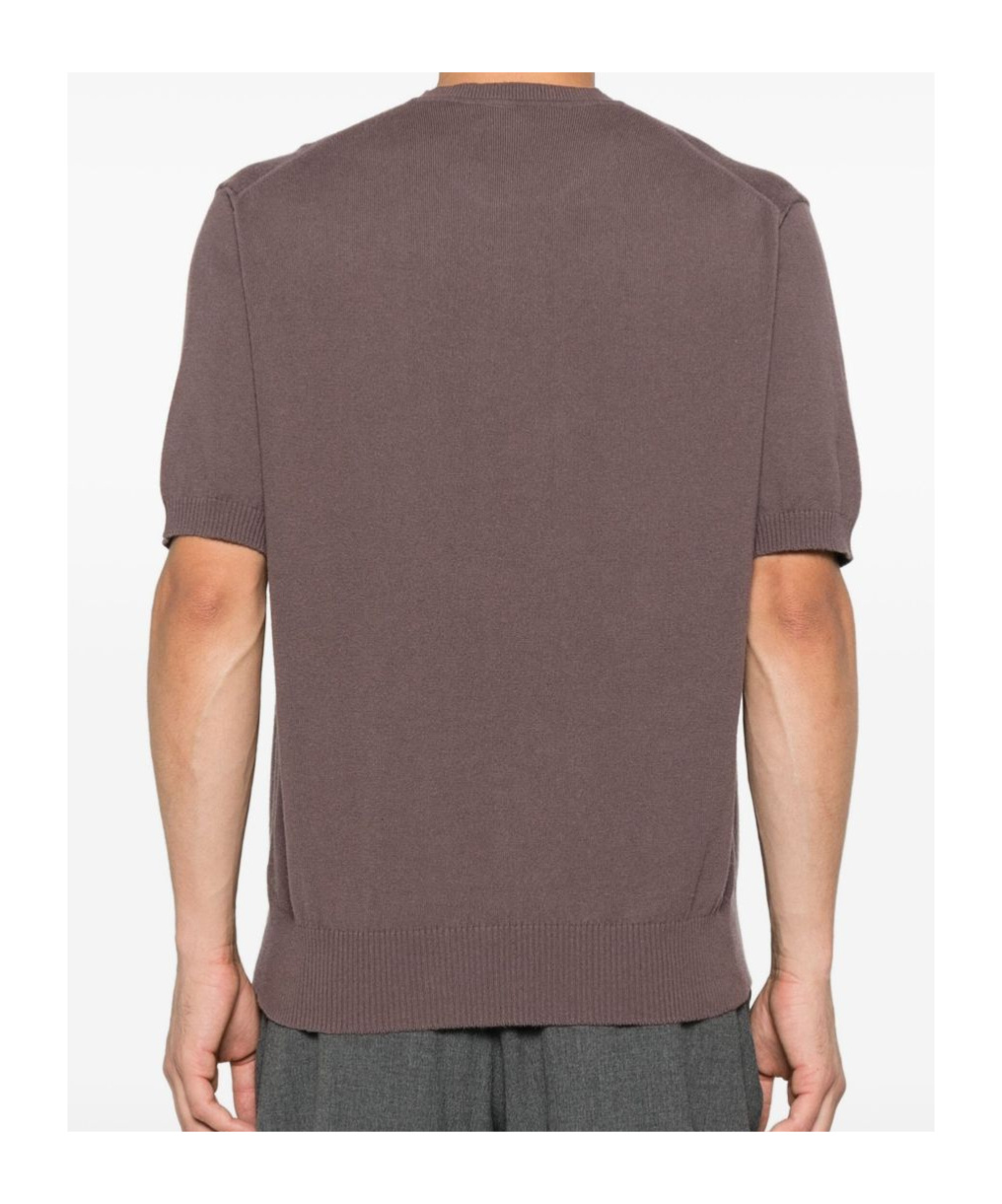 Vivienne Westwood Ribbed Crewneck T-shirt With Short Sleeves In Brown