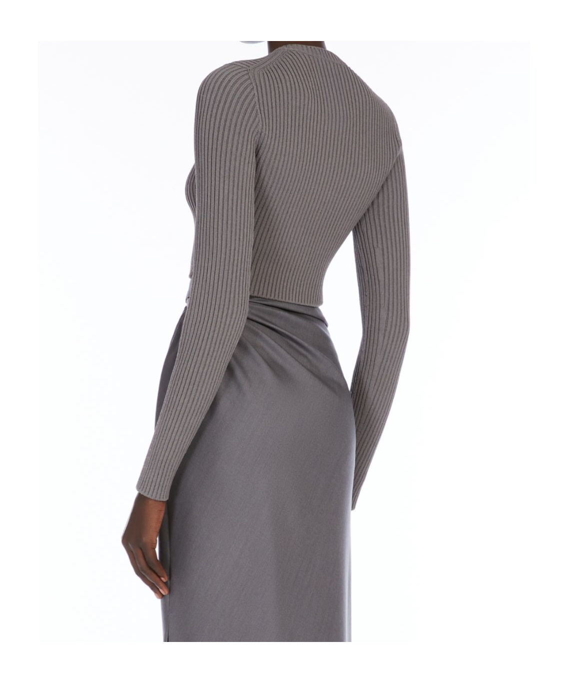 Max Mara Long-sleeved Sweater In Gray