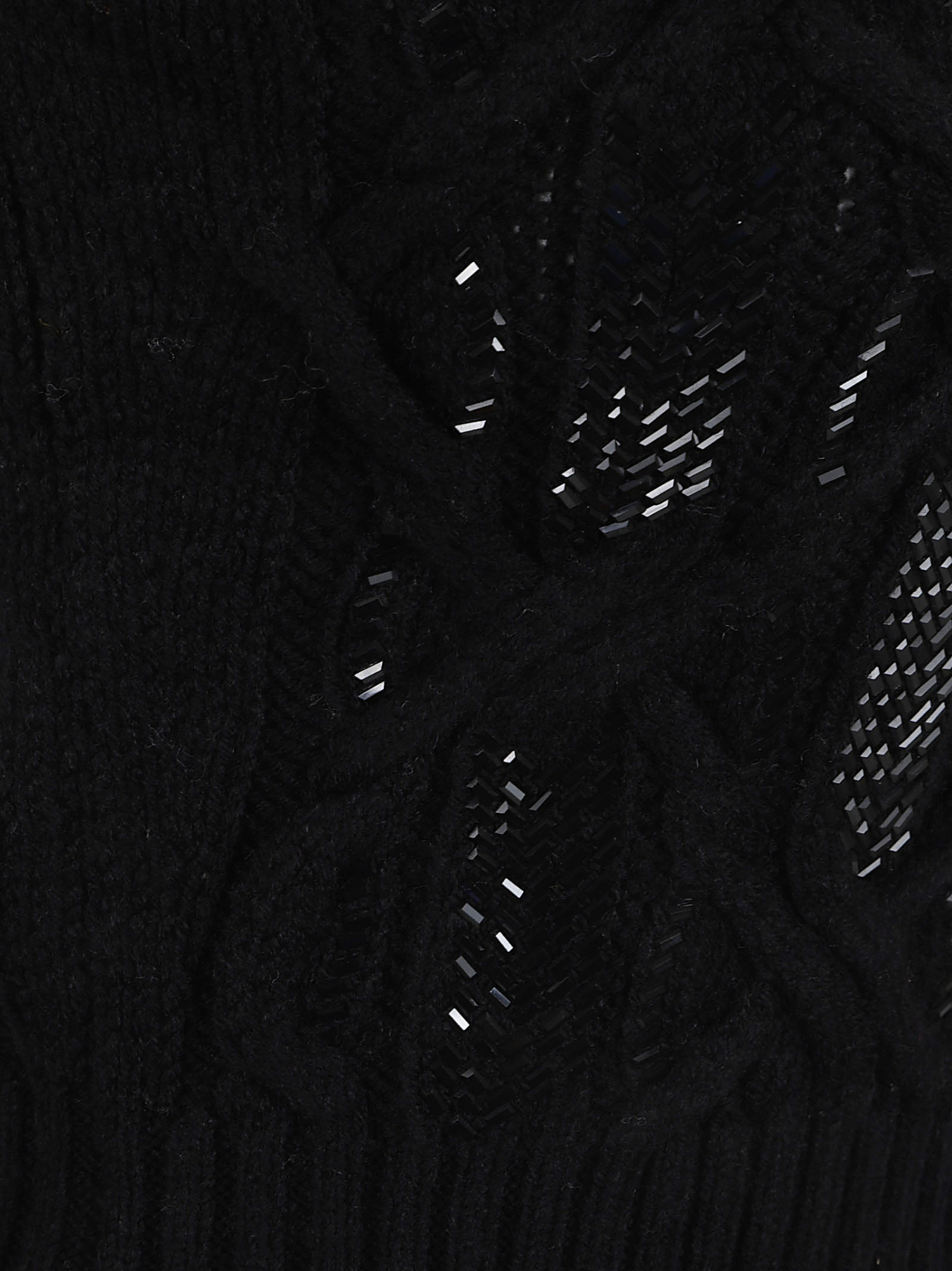 Ermanno Scervino Cropped Sleek Knitted Top With High Neck In Black