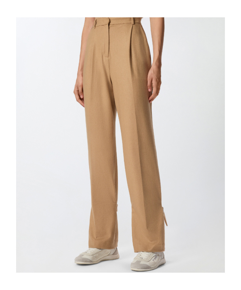 Pinko Wide-leg Trousers With Straps In Brown