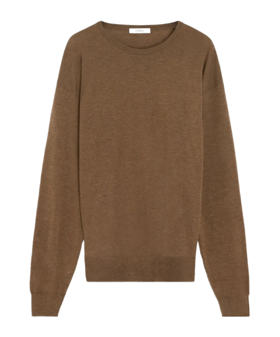 Lemaire Crew-neck Wool Sweater In Brown