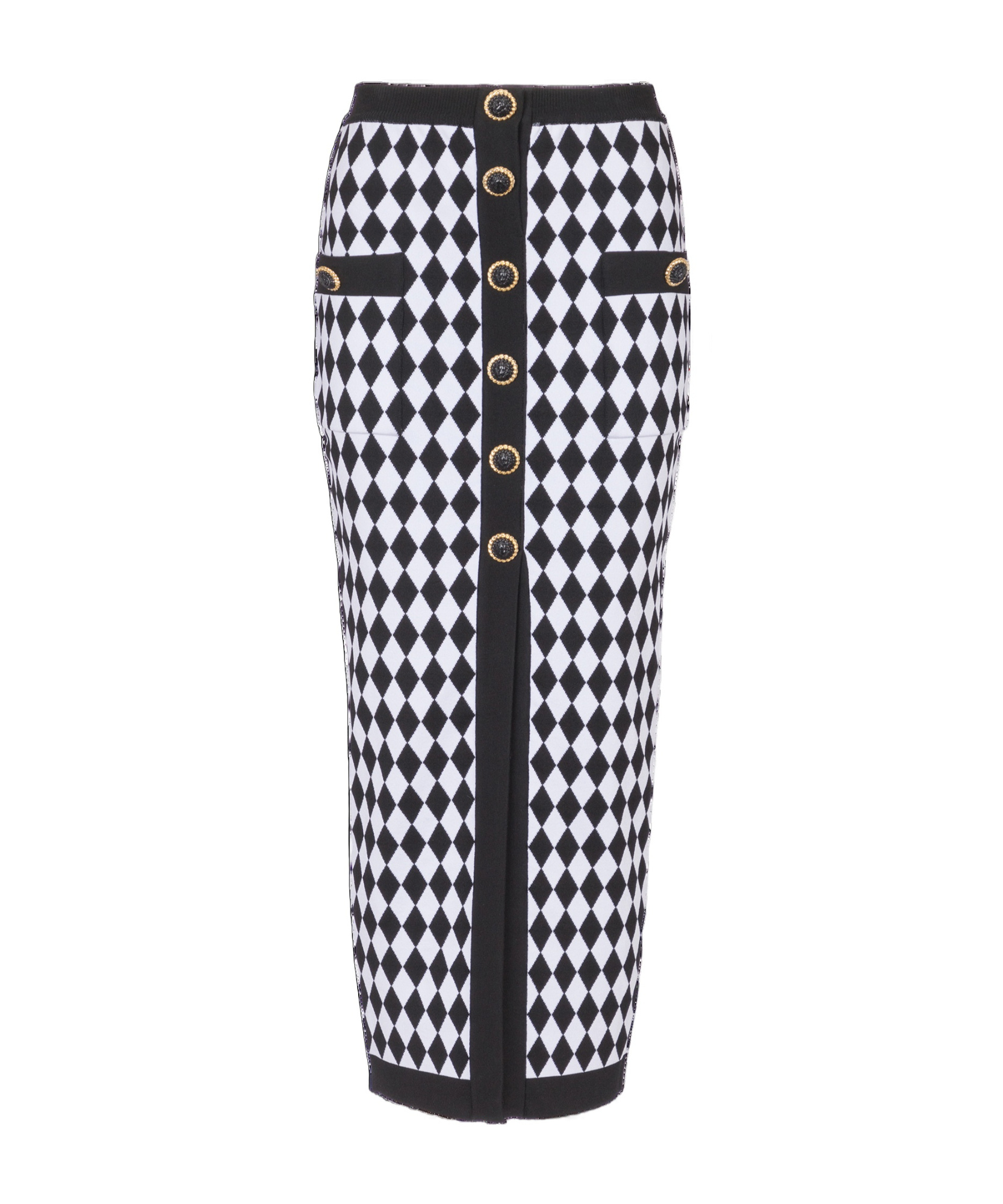 Balmain Buttoned Midi Skirt In White