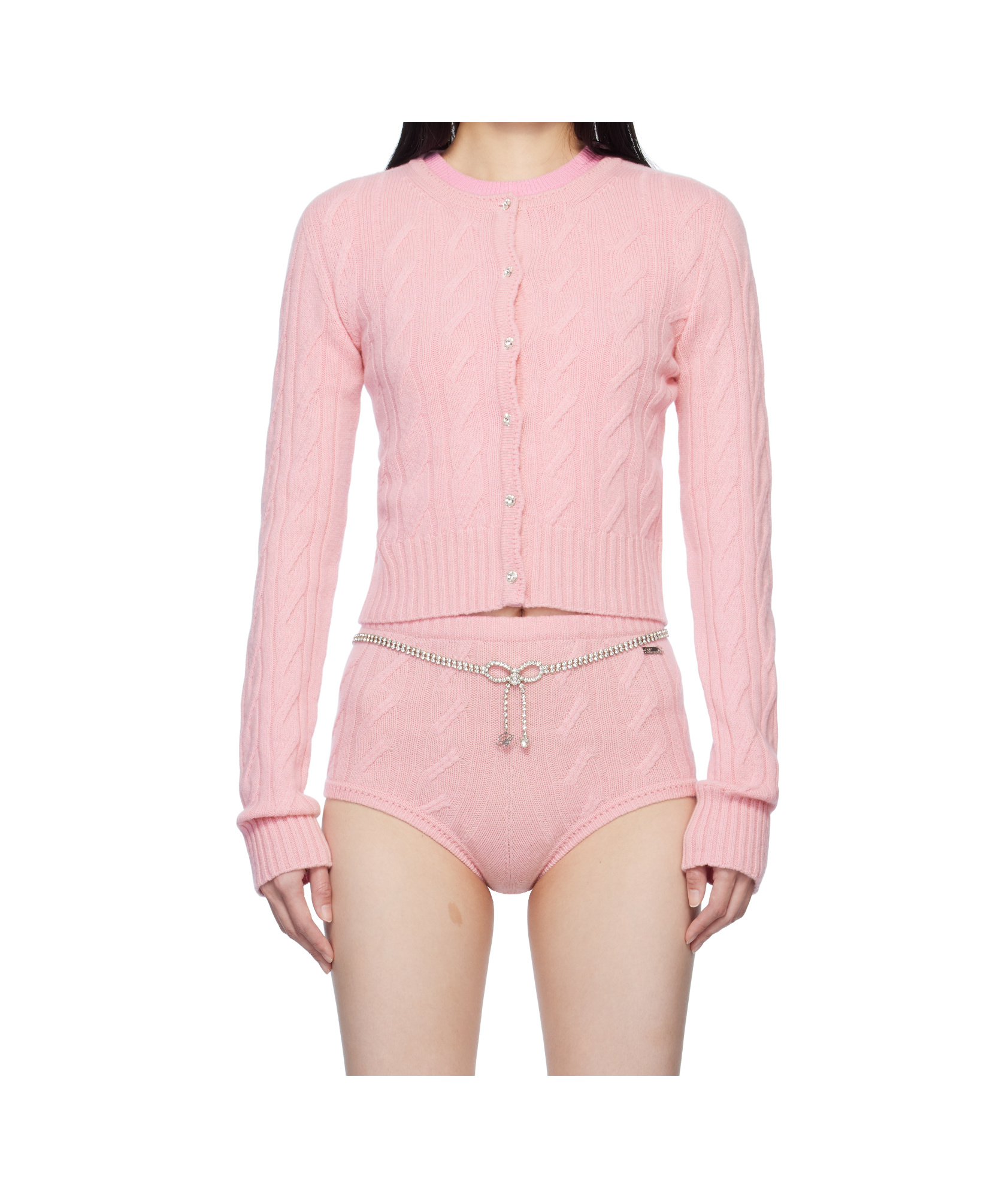 Blumarine Pink Wool & Cashmere Cardigan In Pink